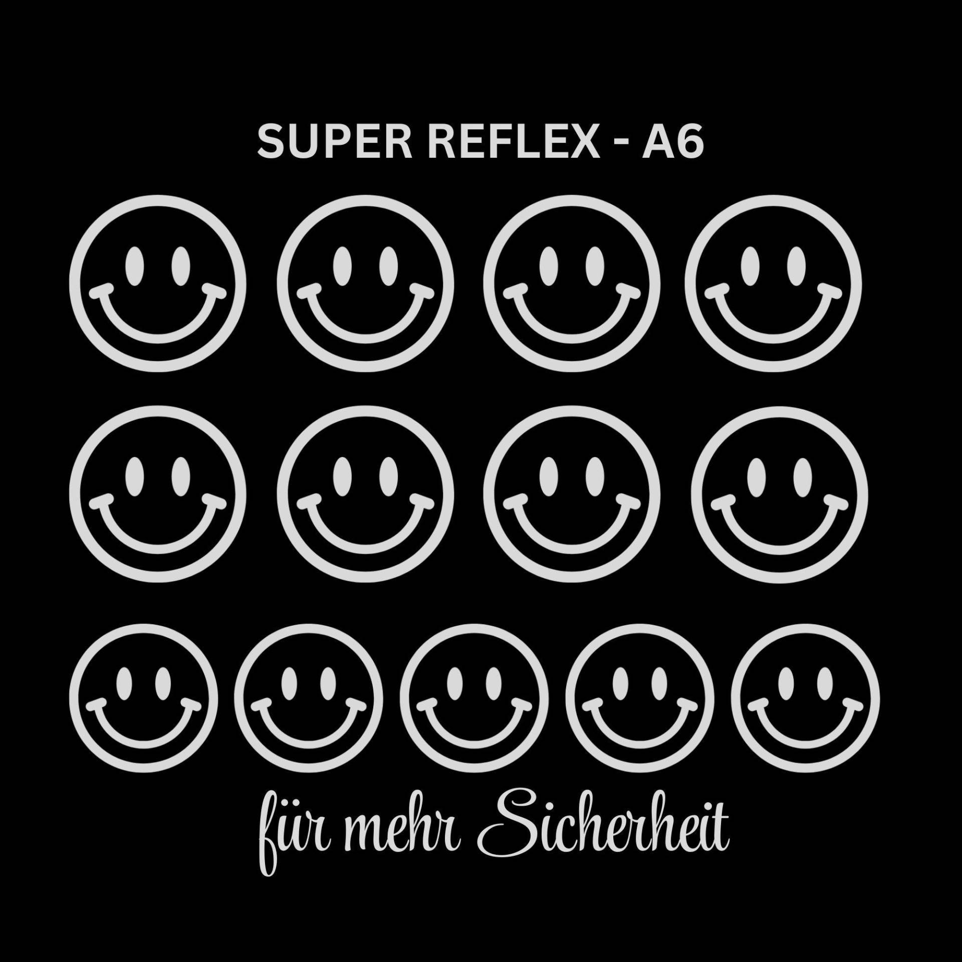 Smilie Grinsen Reflex Bügelbilder Im Set - Mehr Sicherheit Bei Dämmerung Einfach Und Schnell Aufbügeln Reflektiert Super Stark von Buegelsternchen