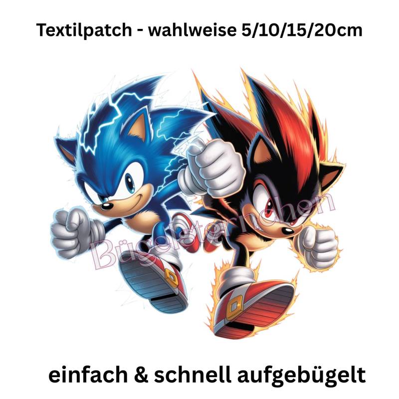Sonic - Bügelbild, Einfach & Schnell Aufgebügelt, Gamer, Bunt, Spielen, Zocken, Trendy von Buegelsternchen