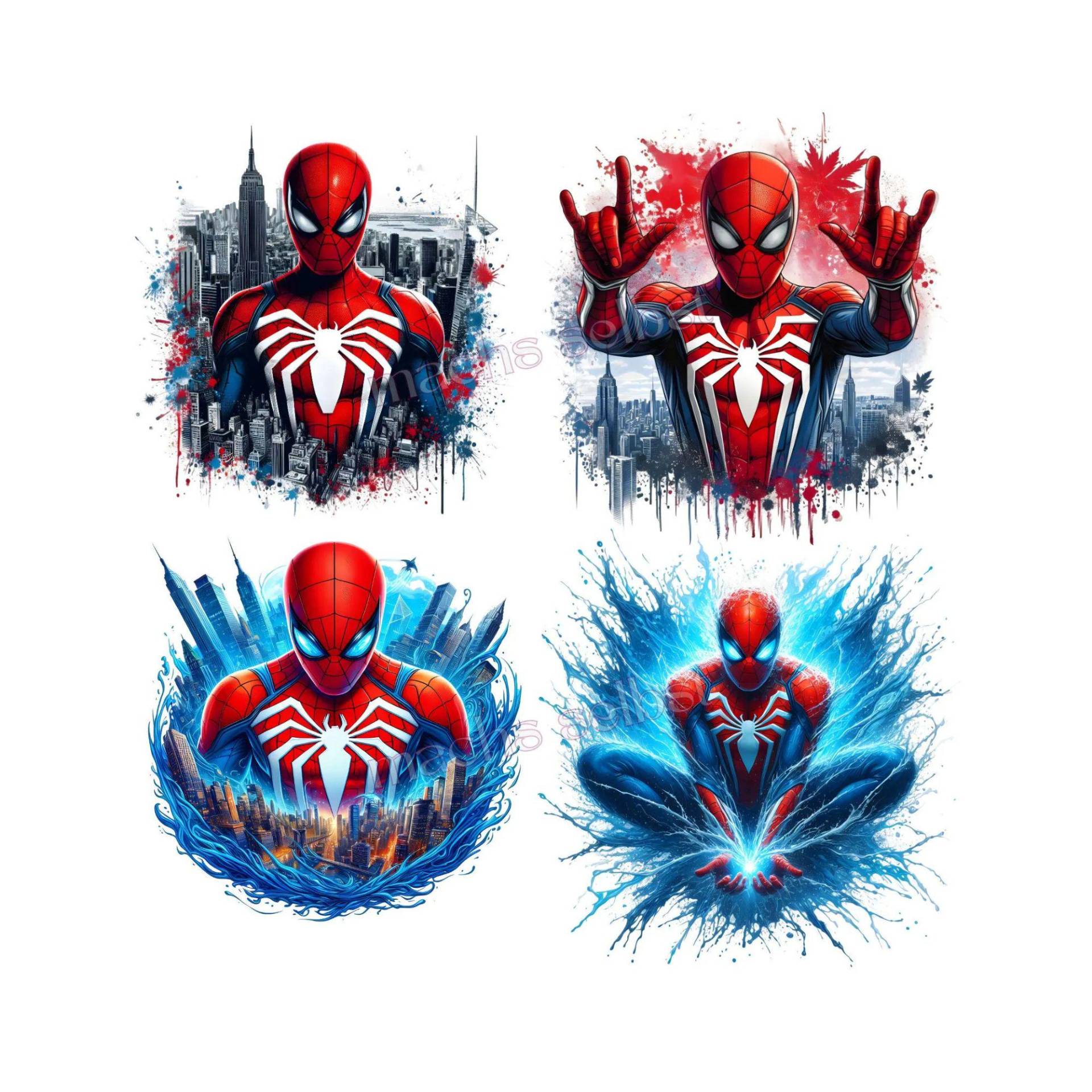 Spiderman Bügelbild/Bügelmotiv Oder Auch Rub On Aufkleber , Einfach & Schnell Aufgebracht, Splashes, Ki Kunst von Buegelsternchen