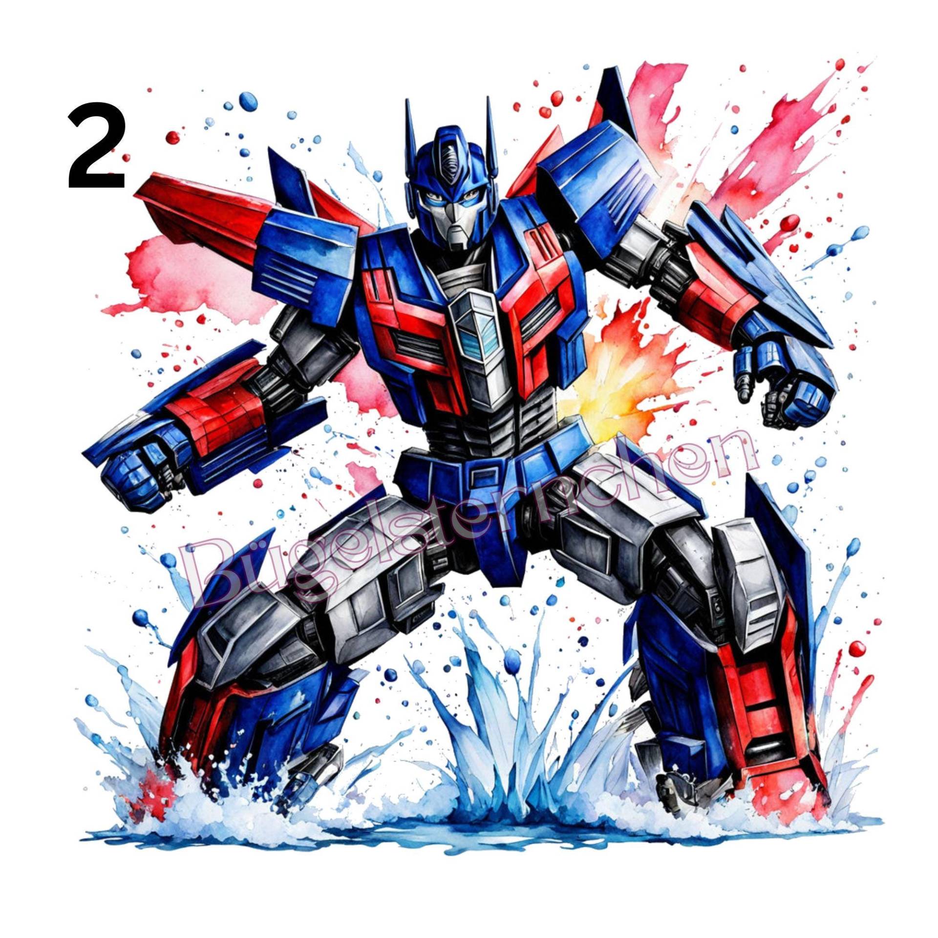 Transformer - Optimus Bumblebee Bügelbild/Rub On, Einfach & Schnell Aufgebracht, Splashes, Lkw, Ki von Buegelsternchen