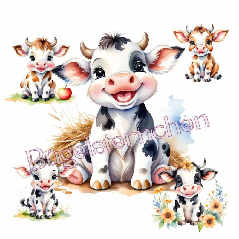 Zuckersüße Kälbchen - Bügelbild , Kühe, Kälber, Kalb, Einfach Nur Süß Bügelsternchen, Bügeln, Landwirtschaft von Buegelsternchen