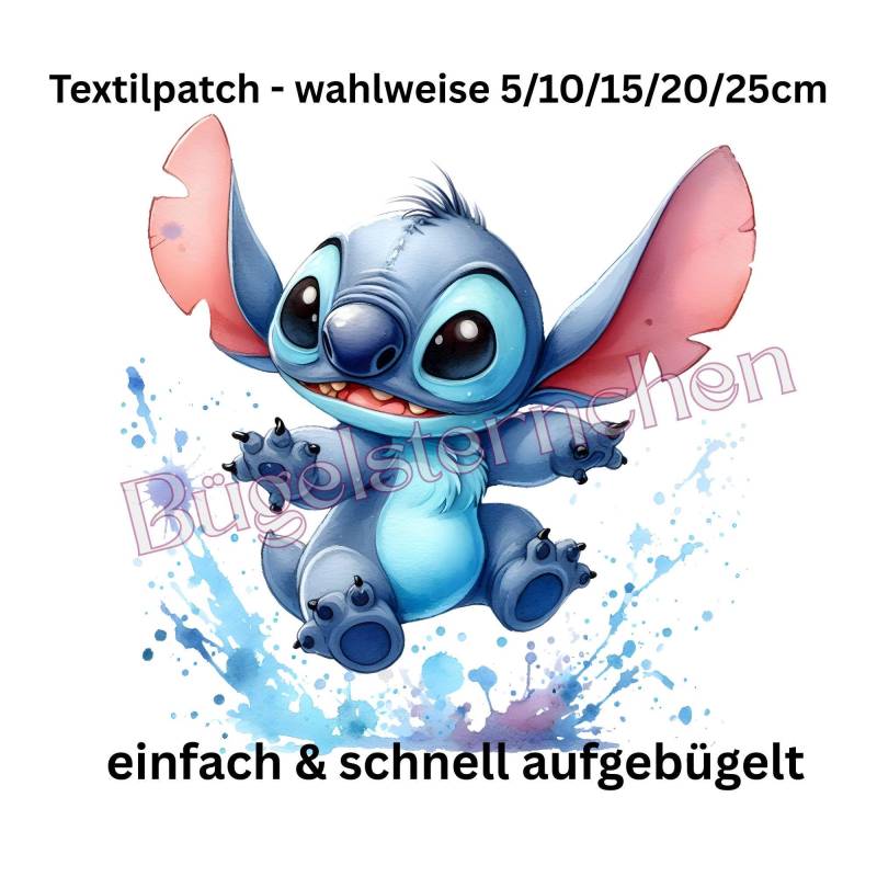 stitch - Bügelbild, Einfach & Schnell Aufgebügelt, Wasser, Pfütze, Super Cute, Ki Kunst von Buegelsternchen