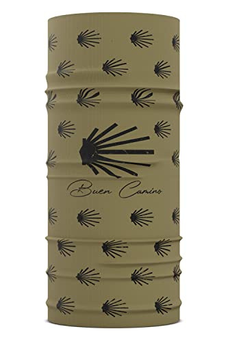 Buen Camino Multifunktionstuch olive/schwarz – Ultraleichtes Schlauchtuch für den Jakobsweg, Bandana mit Cooling Effekt, schnelltrocknend, nahtlos, atmungsaktiv von Buen Camino