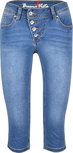 Buena Vista Damen Capri Jeans Malibu (as3, Alpha, l, Regular, Regular, Light Stone) von Buena Vista