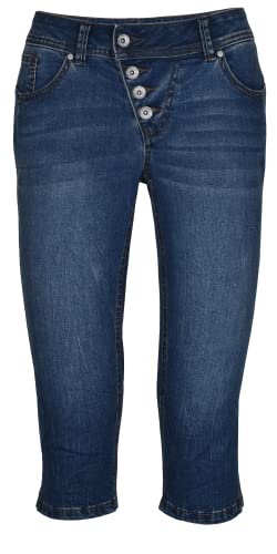 Buena Vista Damen Capri Jeans Malibu (as3, Alpha, s, Regular, Regular, mid Stone) von Buena Vista