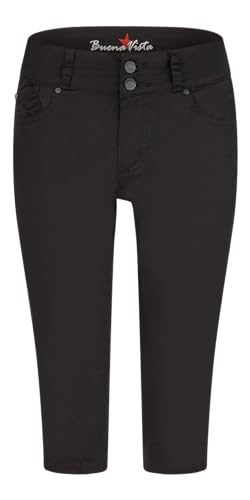 Buena Vista Damen Hose Tummyless Capri (DE/NL/SE/PL, Alphanumerisch, L, Regular, Regular, Black) von Buena Vista