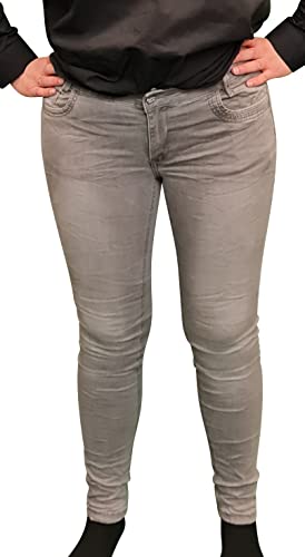 Buena Vista Damen Jeans Kim-Zip Stretch Denim (L, grau) von Buena Vista