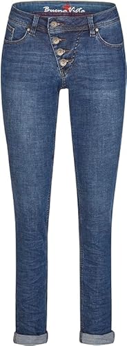 Buena Vista Damen Jeans Malibu Cross Denim (as3, Alpha, l, Regular, Regular, Dark Stone) von Buena Vista
