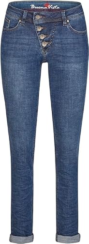 Buena Vista Damen Jeans Malibu Cross Denim (as3, Alpha, m, Regular, Regular, Dark Stone) von Buena Vista