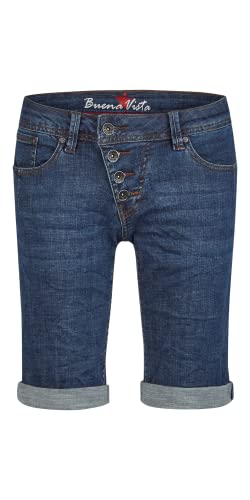 Buena Vista Damen Jeans Malibu-Short Cross Denim (as3, Alpha, m, Regular, Regular, Dark Stone) von Buena Vista