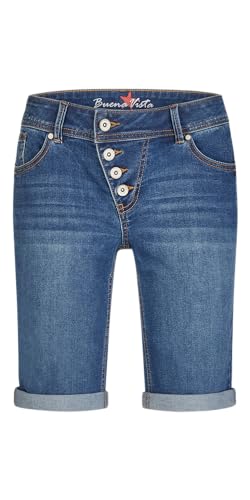 Buena Vista Damen Jeansshorts Malibu-Short Stretch Denim (DE/NL/SE/PL, Alphanumerisch, L, Regular, Regular, mid Blue) von Buena Vista