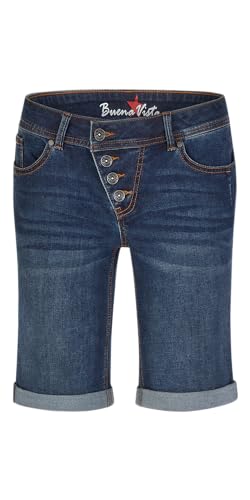 Buena Vista Damen Jeansshorts Malibu-Short Stretch Denim (DE/NL/SE/PL, Alphanumerisch, M, Regular, Regular, Dark Stone) von Buena Vista