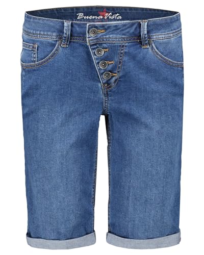 Buena Vista Damen Jeansshorts Malibu-Short Stretch Denim Midstone blau - XS von Buena Vista