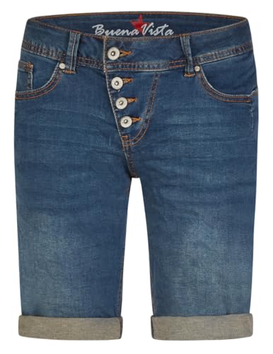 Buena Vista Damen Malibu-Short Cozy Denim - Dark Stone 4452 (DE/NL/SE/PL, Alphanumerisch, XS, Regular, Regular, Dark Stone) von Buena Vista
