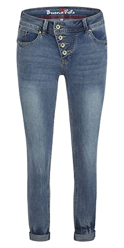 Buena Vista Damenjeans Malibu 7/8 Cozy Denim Jeans Hose Trousers Pants (as3, Alpha, m, Regular, Regular, Dipped Blue) von Buena Vista