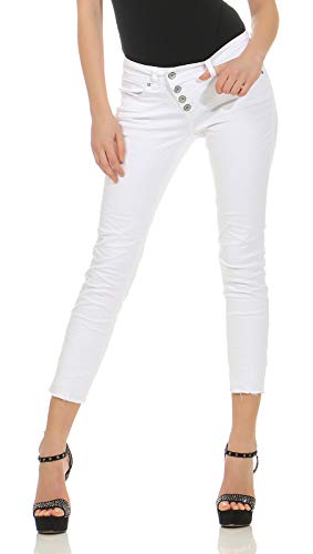 Buena Vista Damen Jeans Malibu 7/8 Stretch Twill White Weiss - M von Buena Vista