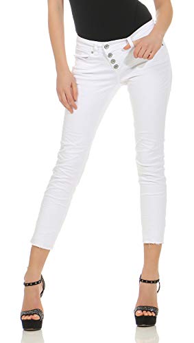 Buena Vista Damen Jeans Malibu 7/8 Stretch Twill White Weiss - S von Buena Vista