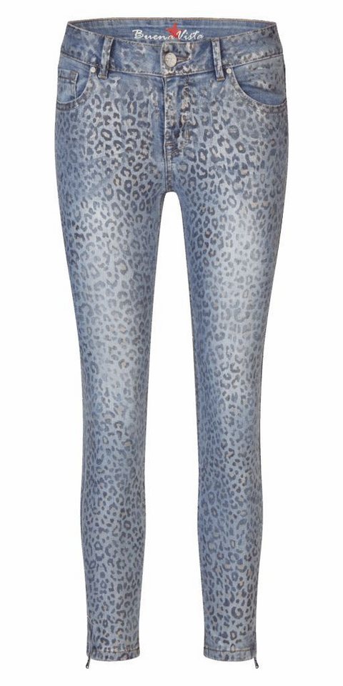 Buena Vista Gerade Jeans – 7/8 Slim-Fit Jeans mit Animal Print Reißverschluss an Beinende von Buena Vista