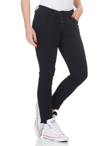 Buena Vista Jeans Hosen Damen - Malibu 7/8 - Beinabschluss offen Aber fixiert - Stretch Twill - Black - Gr. L von Buena Vista