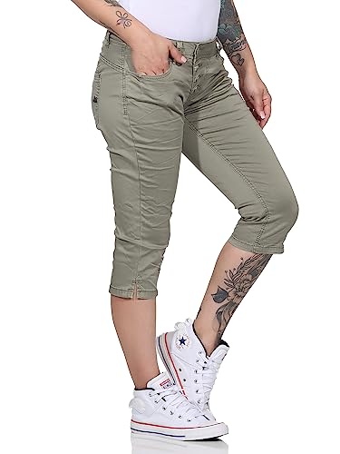 Buena Vista Jeans Hosen Damen - Malibu Capri - Stretch Twill - helles Olive (as3, Alpha, s, Regular, Regular) von Buena Vista