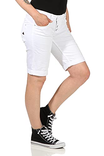 BUENA VISTA Jeans Hosen Damen Malibu Short Stretch Twill - White - weiß (XS) von BUENA VISTA