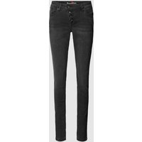 Buena Vista Jeans mit unifarbenem Design und Used-Look im Skinny Fit in Black, Größe M von Buena Vista