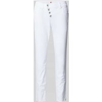 Buena Vista Slim Fit Hose mit asymmetrischer Knopfleiste Modell 'Malibu' in Weiss, Größe M von Buena Vista