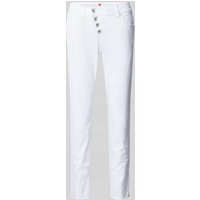 Buena Vista Slim Fit Hose mit asymmetrischer Knopfleiste Modell 'Malibu' in Weiss, Größe S von Buena Vista