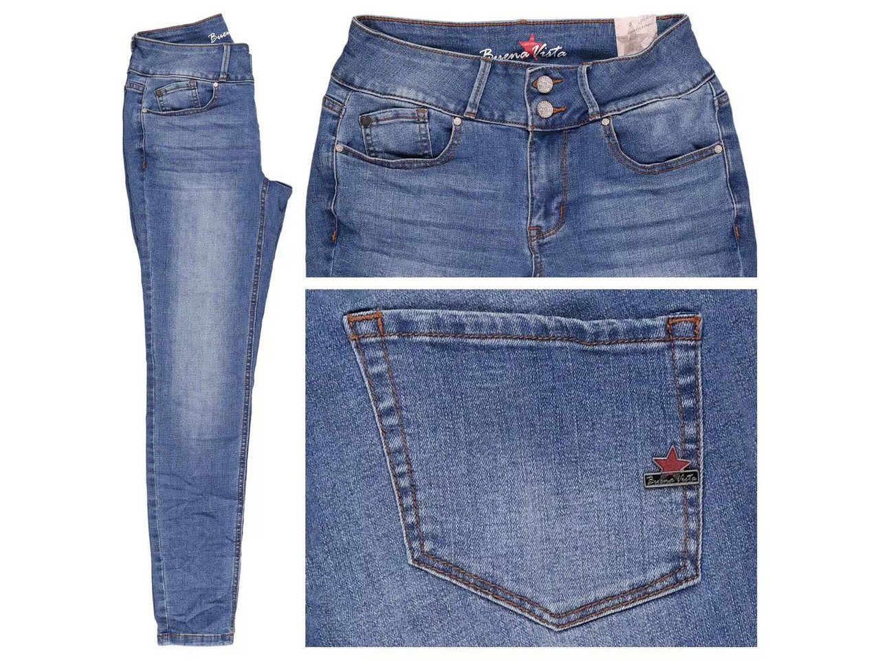 Buena Vista Slim-fit-Jeans – Damen Skinny Jeans – High Waist Cropped Denim – Figurformend von Buena Vista
