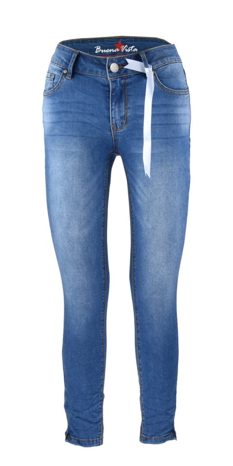 Buena Vista Stretch-Jeans BUENA VISTA ITALY V 7/8 middle blue 2508 B5311 102.9035 - Cozy Denim von Buena Vista