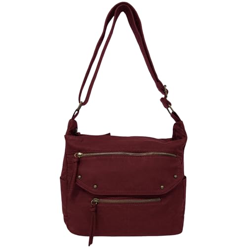 Bueno of California Damen Front Flap Large Crossbody Umhängetasche, Rot/Ausflug, einfarbig (Getaway Solids) von Bueno of California