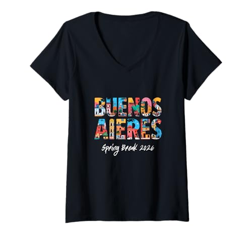 Damen Buenos Aires Argentinien Spring Break 2026 Urlaubsreisen T-Shirt mit V-Ausschnitt Damen Buenos Aires Argentinien Spring Break 2026 Urlaubsreisen T-Shirt mit V-Ausschnitt von Buenos Aires Travel SB SPRING BREAK 2026