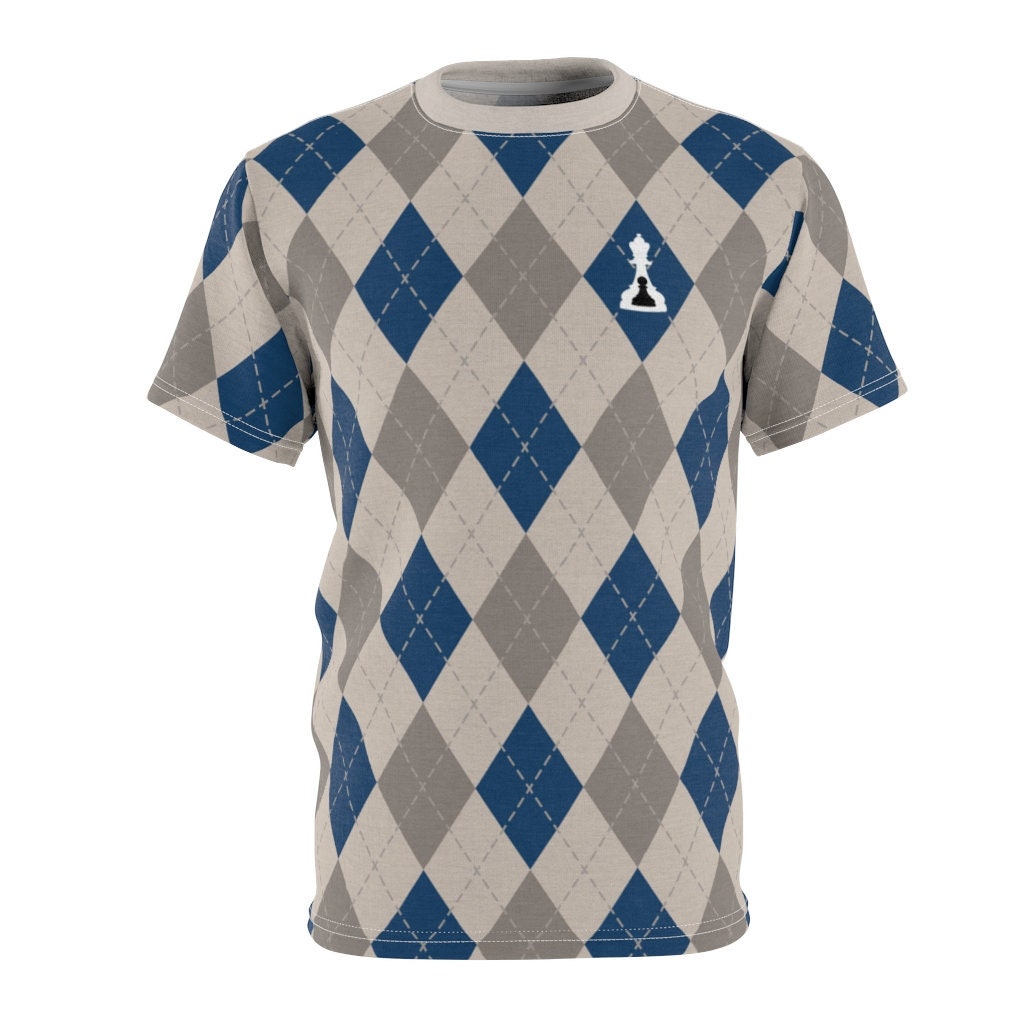 Argyle Beige Mit Blau Und Tan Kurzarm Shirt Tagless | Buenos New Chess Argyle Beige Mit Blau Und Tan Kurzarm Shirt Tagless | Buenos New Chess von BuenosNewChess