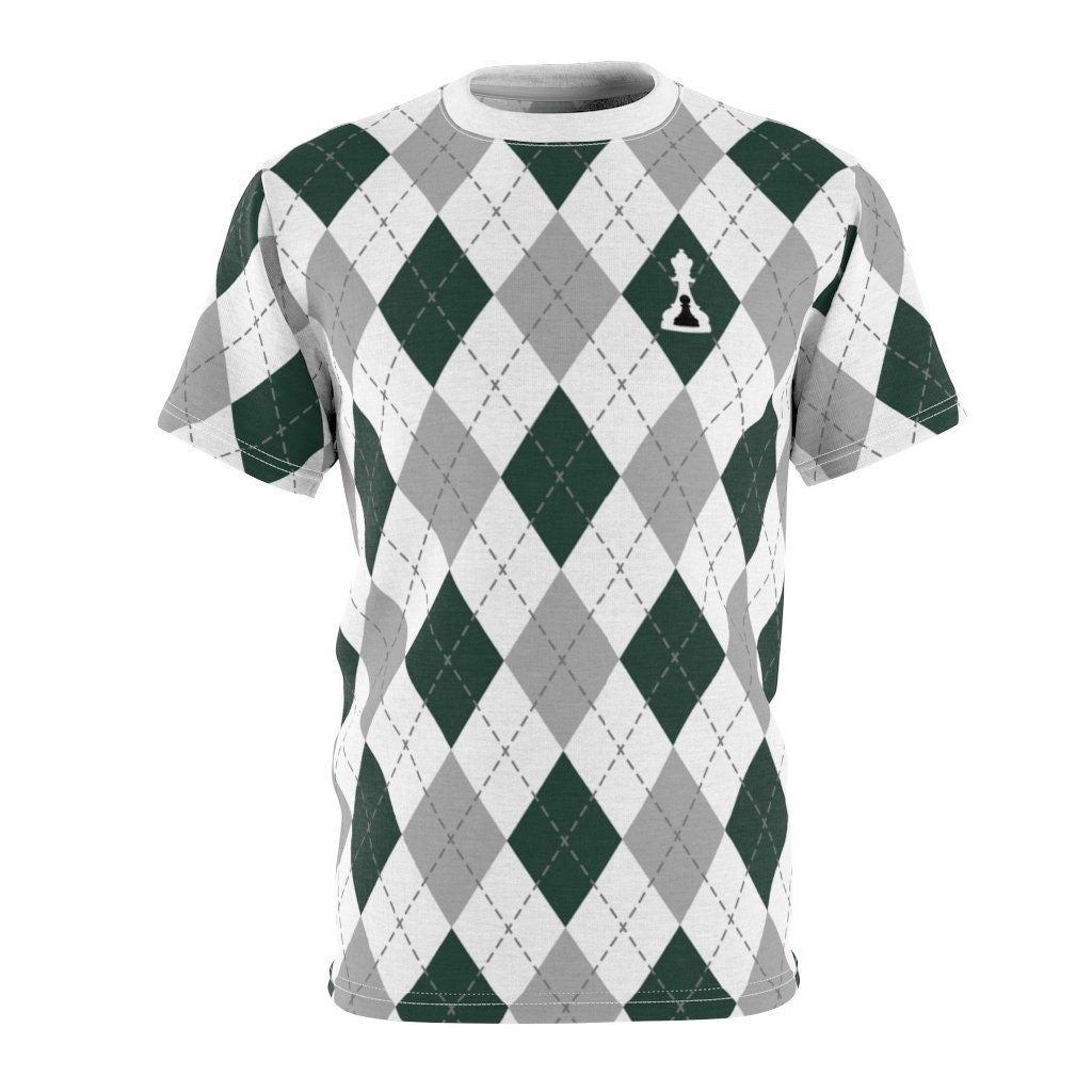 Argyle Weiß Mit Grünem Und Hellgrauem Kurzarmshirt Tagless | Buenos New Chess Argyle Weiß Mit Grünem Und Hellgrauem Kurzarmshirt Tagless | Buenos New Chess von BuenosNewChess