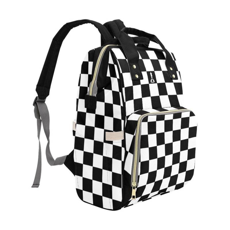 Rucksack Checker Buchtasche Schwarz Weiß | Buenos New Chess von BuenosNewChess