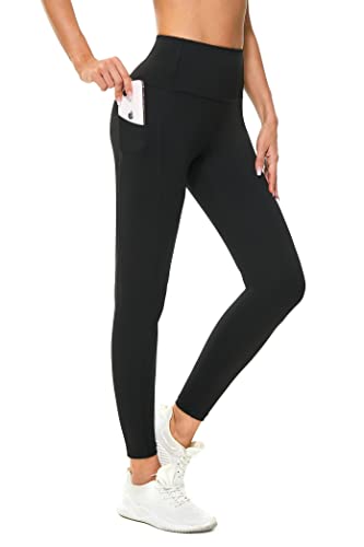 Buepeara Sport Leggings Damen Sporthose mit Taschen, High Waist Tights Laufhose Fitnesshose Für Sport & Alltag -3183-03 (Schwarz)/M von Buepeara