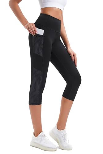 Buepeara Damen Sport Leggings mit Taschen, High Waist Sporthose Tights Laufhose Fitnesshose Yogahose 3320-0302 L von Buepeara