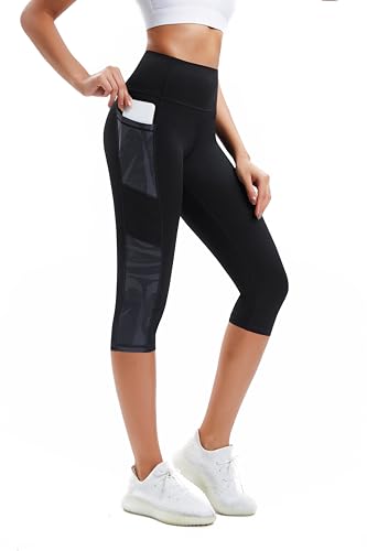 Buepeara Damen Sport Leggings mit Taschen, High Waist Sporthose Tights Laufhose Fitnesshose Yogahose 3320-0305 L von Buepeara