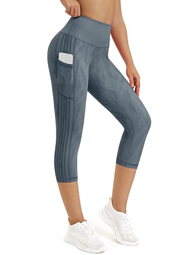 Buepeara Damen Yoga Leggings mit Taschen, High Waist Sporthose Tights Laufhose Fitnesshose Yogahose 3328-02 M von Buepeara