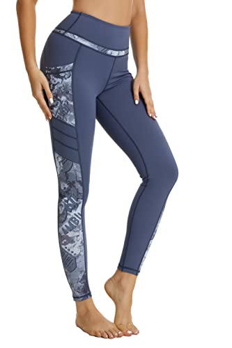 Buepeara Sport Leggings Damen Sporthose mit Taschen, High Waist Tights Laufhose Fitnesshose Für Sport & Alltag 029 L von Buepeara