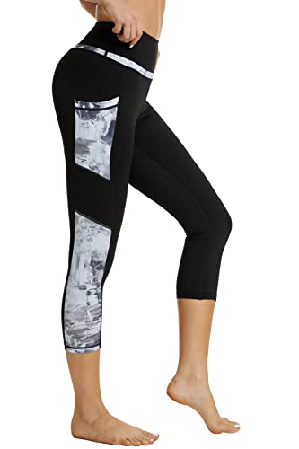 Buepeara Sport Leggings Damen Sporthose mit Taschen, High Waist Tights Laufhose Fitnesshose Für Sport & Alltag 030 3/4 S von Buepeara