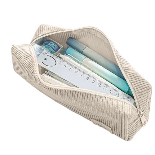 ‌2 STK Federmäppchen Mädchen Aus Cord-Stoff - Stiftetasche Mit Reißverschluss Für Schule & Büro, Praktische Schlampermäppchen Für Teenager, Tragbare Schreibwaren Tasche von Buerfu