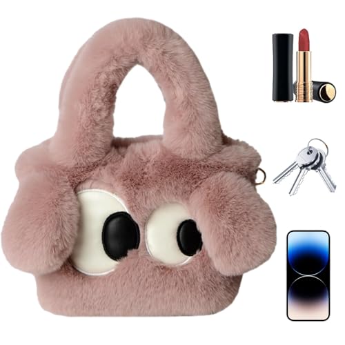 Buerfu Plüsch-Unterarmtasche | weiche Wintergeldbörse – tragbare Münztasche, modische Einkaufstasche, Dating-Tasche, leichte Geldbörse für Damen und Mädchen, Bohnenpaste Farbe, Refer to description, von Buerfu