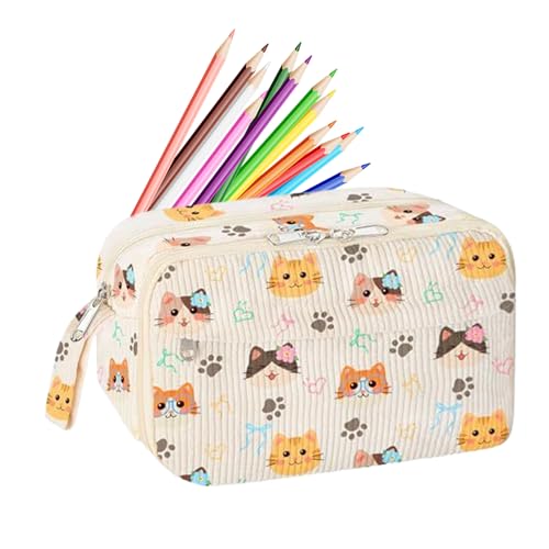 Federmäppchen Pencil Case, Cord-Stoff Mäppchen Mit Handschlaufe Große Kapazität Federtasche Schulmäppchen Schreibwarenbeutel Bleistiftbeutel Stiftetasche Für Schule Büro Federmäppchen Pencil Case, Cord-Stoff Mäppchen Mit Handschlaufe Große Kapazität Federtasche Schulmäppchen Schreibwarenbeutel Bleistiftbeutel Stiftetasche Für Schule Büro von Buerfu