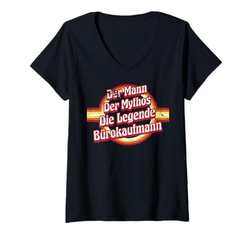 Damen Angestellter Geburtstag Mythos-Legende Bürokaufmann T-Shirt mit V-Ausschnitt von Bürokaufmann Zubehör Geschenke Geburtstag-Shirt