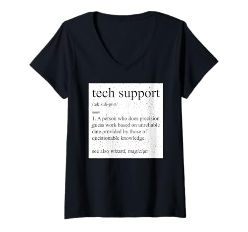 Damen Tech Support Definition Witziger Nerd IT Humor T-Shirt mit V-Ausschnitt Damen Tech Support Definition Witziger Nerd IT Humor T-Shirt mit V-Ausschnitt von Bürozauberer Und IT-Support-Gurus Mit Stil