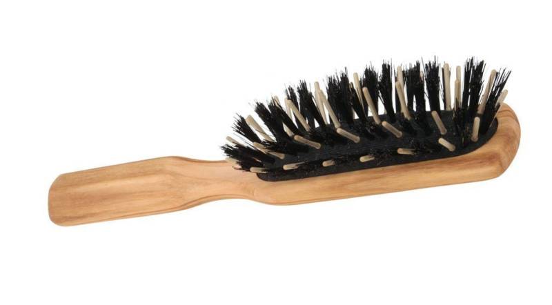 Bürstenhaus Redecker Haarbürste Haarbürste - Olivenholz harte, schwarze Wildschweinborste, Holzstifte, 1-tlg. Bürstenhaus Redecker Haarbürste Haarbürste - Olivenholz harte, schwarze Wildschweinborste, Holzstifte, 1-tlg. von Bürstenhaus Redecker