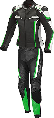 Büse Mille 2-Teiler Damen Motorrad Lederkombi (Black/Green,36) von Büse