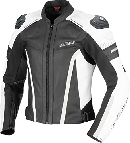 Büse Monza Damen Motorrad Lederjacke Schwarz/Weiß 46 von Büse