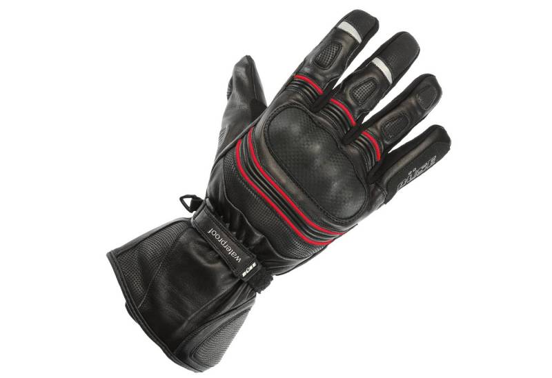 Büse Motorradhandschuhe Büse Willow Tourenhandschuh 14 schwarz / rot wasserdicht winddicht atmungsaktiv mit Protektoren Leder von Büse